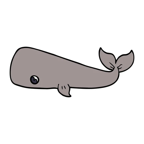 Doodle Φάλαινα Κινούμενα Σχέδια Διανυσματικά Εικονογράφηση — Διανυσματικό Αρχείο