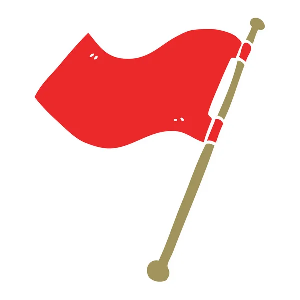 Dessin Animé Doodle Drapeau Rouge — Image vectorielle