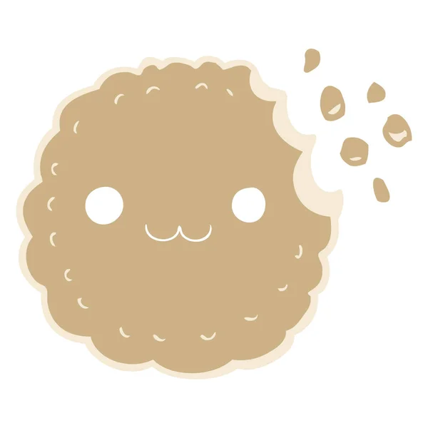 Biscoito Desenho Animado Estilo Cor Plana — Vetor de Stock