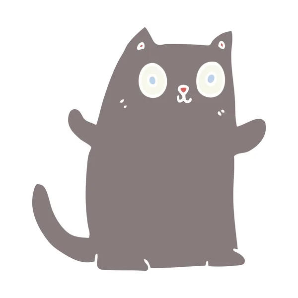 Στυλ Επίπεδη Χρώμα Κινούμενα Σχέδια Γάτας — Διανυσματικό Αρχείο