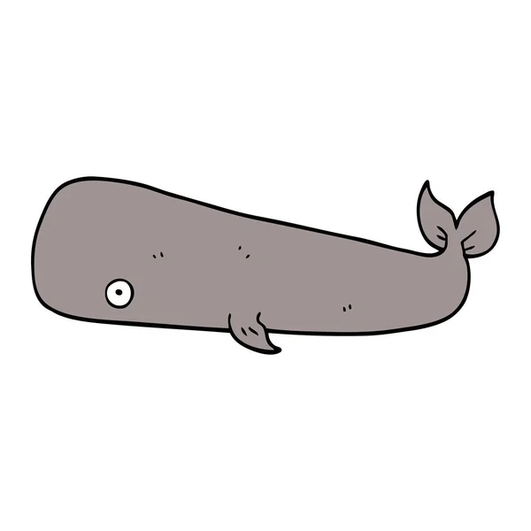 Cartoon Doodle Whale Illustrazione Vettoriale — Vettoriale Stock