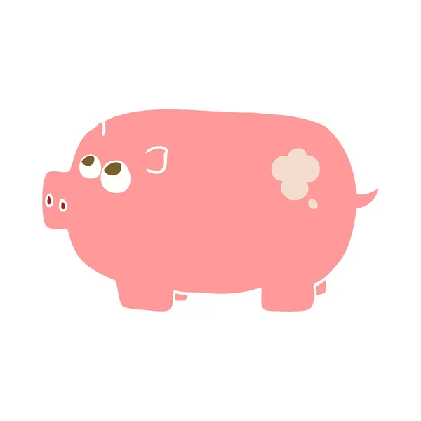 Flachfarbige Abbildung Des Sparschweins — Stockvektor