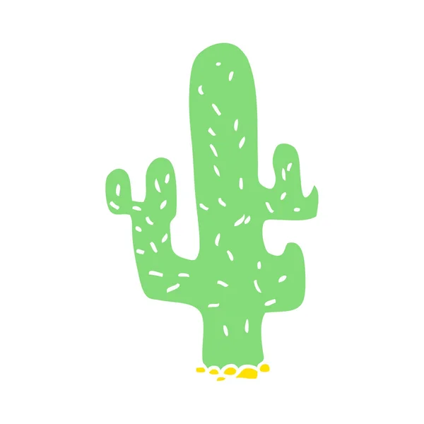 Cartoon Doodle Cactus Flat Icon Isolated White Background Vector Illustration — Stock Vector