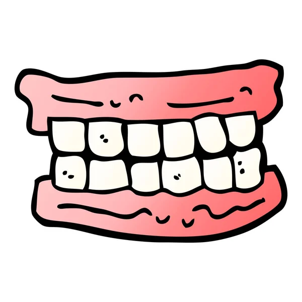 Vetor Gradiente Ilustração Cartoon Falsos Dentes — Vetor de Stock