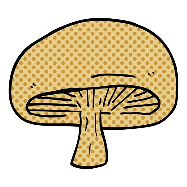 Cogumelo Castanha Doodle Desenho Animado — Vetor de Stock