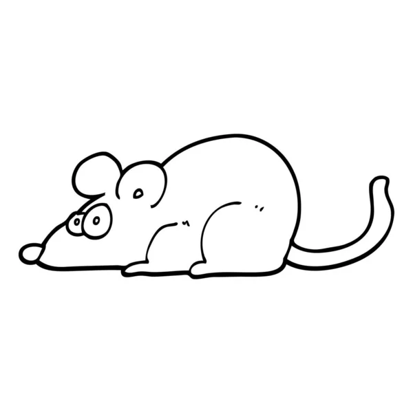 Zwart Wit Cartoon Rat — Stockvector