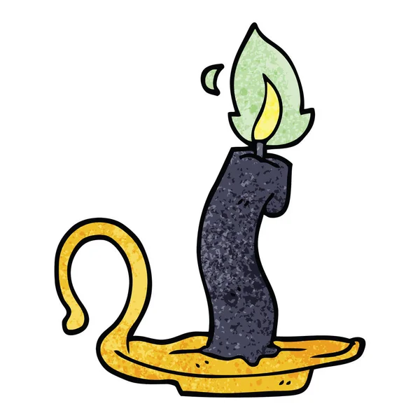 Cartoon Doodle Burning Halloween Candle — Stock Vector