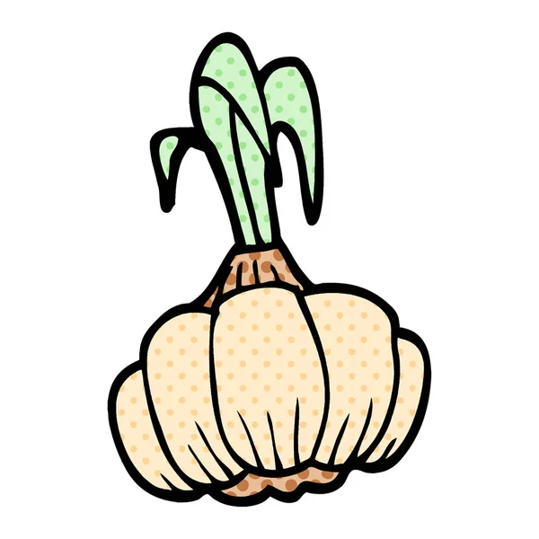 Cartoon Doodle Sprießt Knoblauch — Stockvektor