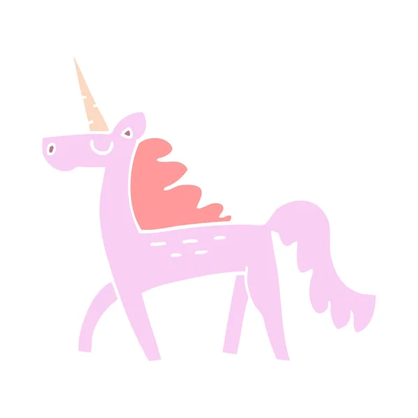 Cartone Animato Scarabocchio Magico Unicorno — Vettoriale Stock