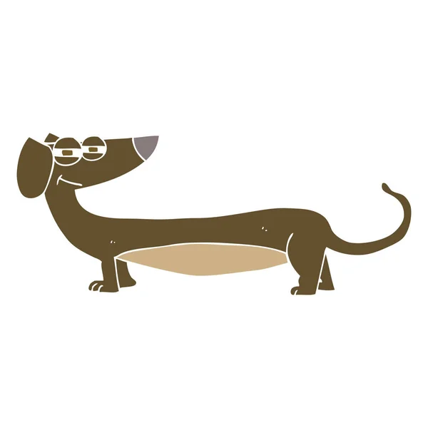 Ilustración Color Plano Dachshund — Vector de stock