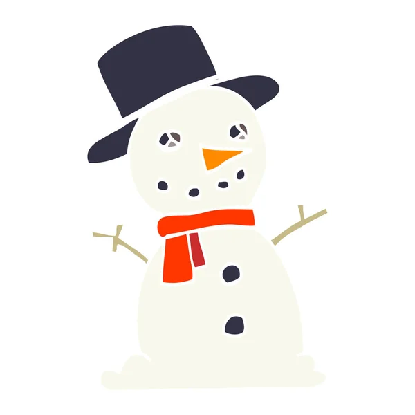 Cartoon Doodle Traditional Snowman — Stock Vector