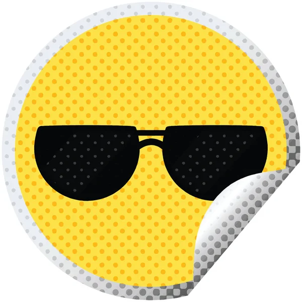 Sunglasses Graphic Vector Illustration Circular Sticker — Stock Vector