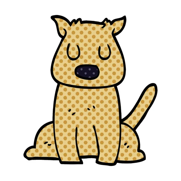 Ήρεμος Σκύλος Cartoon Doodle — Διανυσματικό Αρχείο