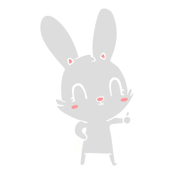 Cute Flat Color Style Cartoon Rabbit — Stock Vector
