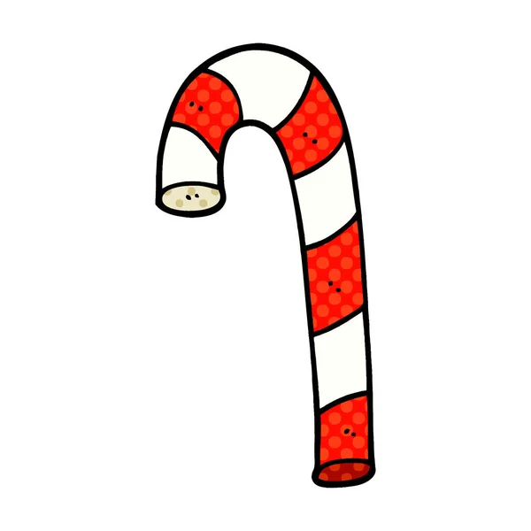 Dibujos Animados Doodle Xmas Candy Cane — Vector de stock
