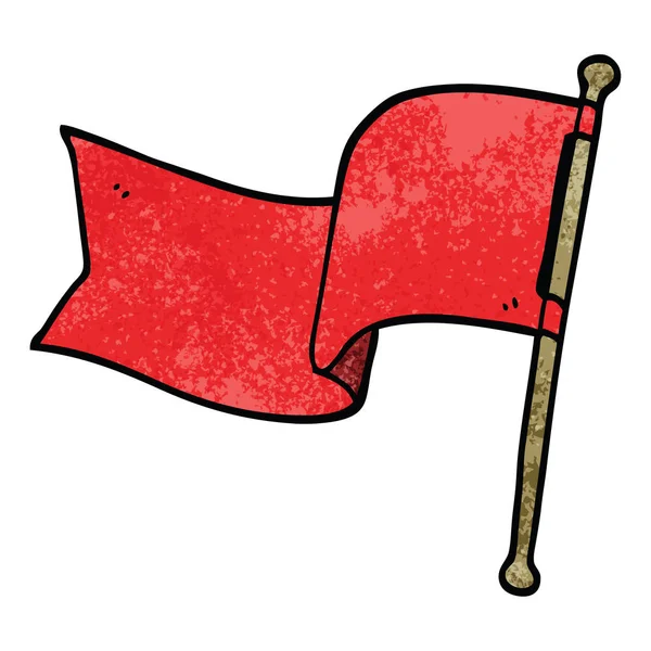 Dessin Animé Doodle Drapeau Rouge — Image vectorielle