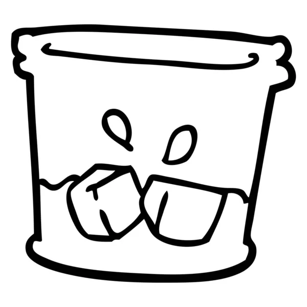 Línea Dibujo Dibujos Animados Bebida Vaso Vidrio — Vector de stock