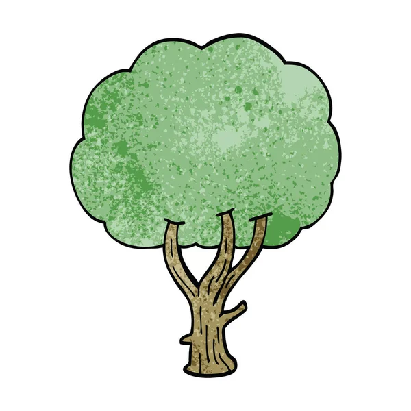 Dibujos Animados Garabato Árbol Floreciente — Archivo Imágenes Vectoriales