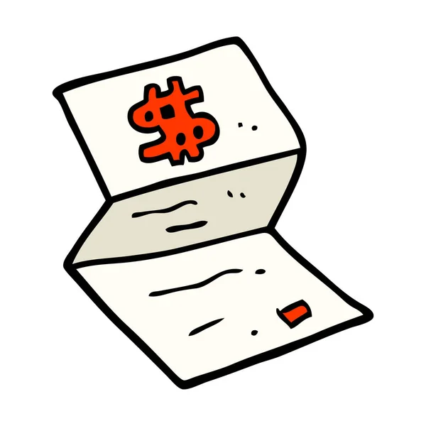 hand drawn doodle style cartoon legal money letter