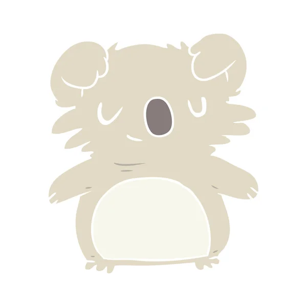 Estilo Cor Plana Desenhos Animados Koala —  Vetores de Stock