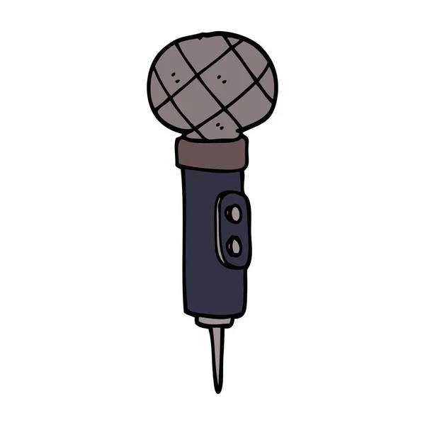 Çizgi Film Doodle Bir Mikrofon — Stok Vektör