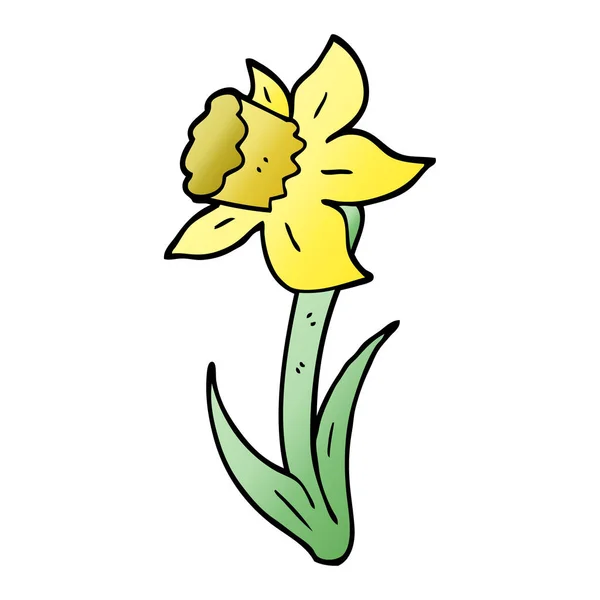 Vector Kleurovergang Illustratie Cartoon Narcis — Stockvector