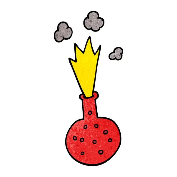Doodle Desenhos Animados Produto Químico Explosivo — Vetor de Stock