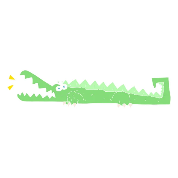 Плоская Цветная Иллюстрация Крокодила — стоковый вектор