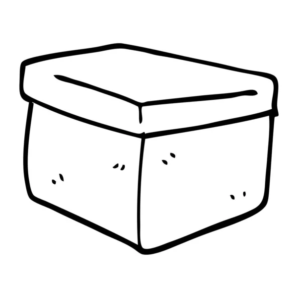 Línea Dibujo Dibujos Animados Oficina Archivar Caja — Vector de stock