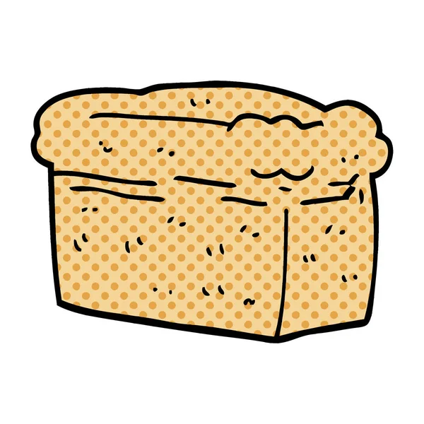 Kartun Doodle Loaf Bread - Stok Vektor