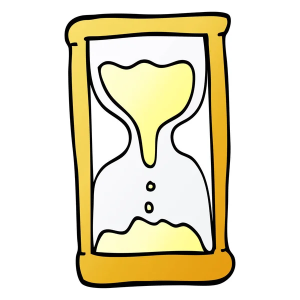 Dibujos Animados Doodle Reloj Arena Aislado Sobre Fondo Blanco — Vector de stock