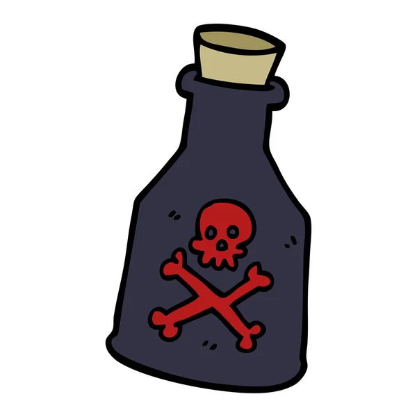 Γελοιογραφία Doodle Μπουκάλι Δηλητήριο — Διανυσματικό Αρχείο