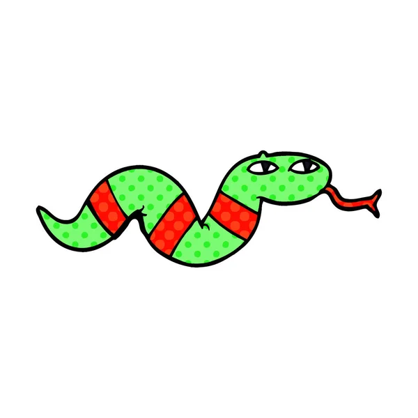 Doodle Φίδι Κινούμενα Σχέδια Διανυσματικά Εικονογράφηση — Διανυσματικό Αρχείο