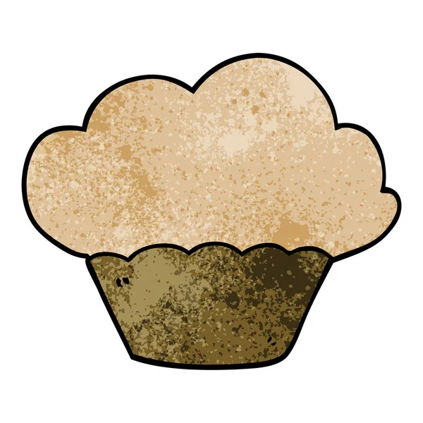 Muffin Doodle Dessin Animé Isolé Sur Fond Blanc — Image vectorielle