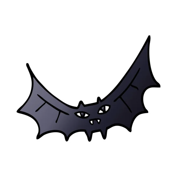 Desenho Animado Doodle Bat Fundo Branco — Vetor de Stock