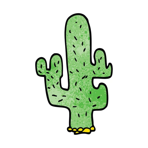 Cartoon Doodle Cactus Flat Icon Isolated White Background Vector Illustration — Stock Vector