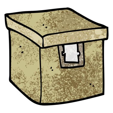 Grunge dokulu illüstrasyon karikatür kanıt kutusu