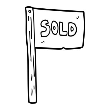 işareti satılan çizim karikatür