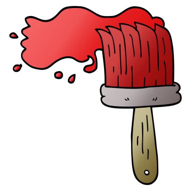 çizgi film doodle boya fırçası