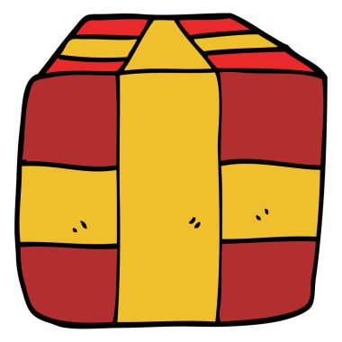 çizgi film doodle sarılmış hediye