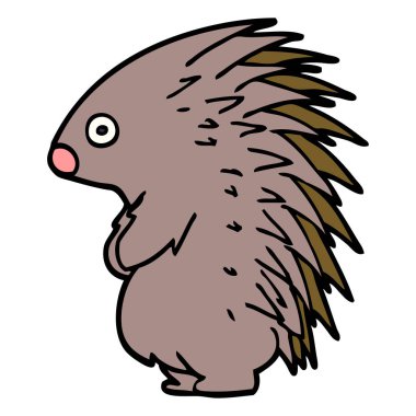 çizgi film doodle dikenli kirpi