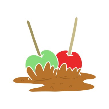 düz renk tarzı çizgi film toffee elma