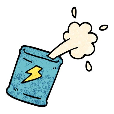 Grunge dokulu illüstrasyon karikatür soda can