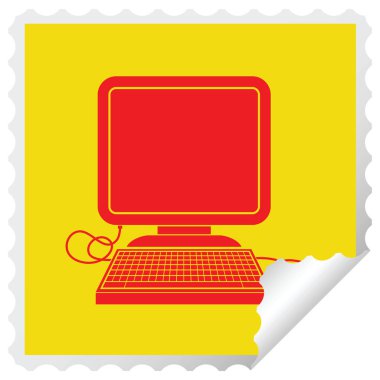 bilgisayar fare ve Etiket soyma kare ekran