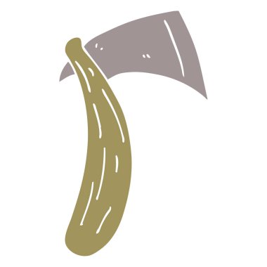 çizgi film doodle keskin balta