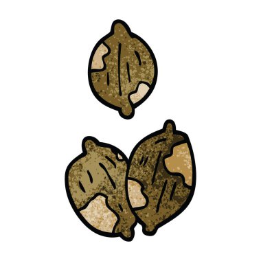 çizgi film doodle fındık kabuklarında