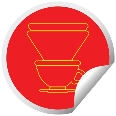 kahve filtre Kupası dairesel peeling etiket