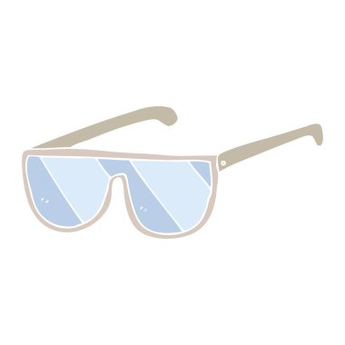 Gözlük düz renkli çizimi