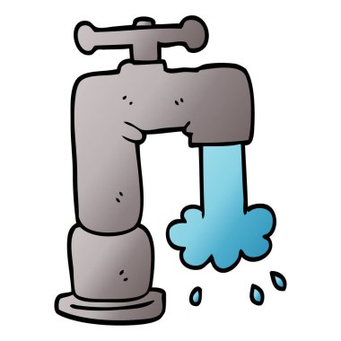 çizgi film doodle çalışan musluk