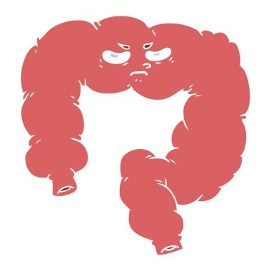 düz renk tarzı çizgi film kızgın kolon